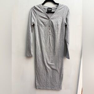 MONROW Mommy Brand Long-Sleeve Midi Dress, Size Small